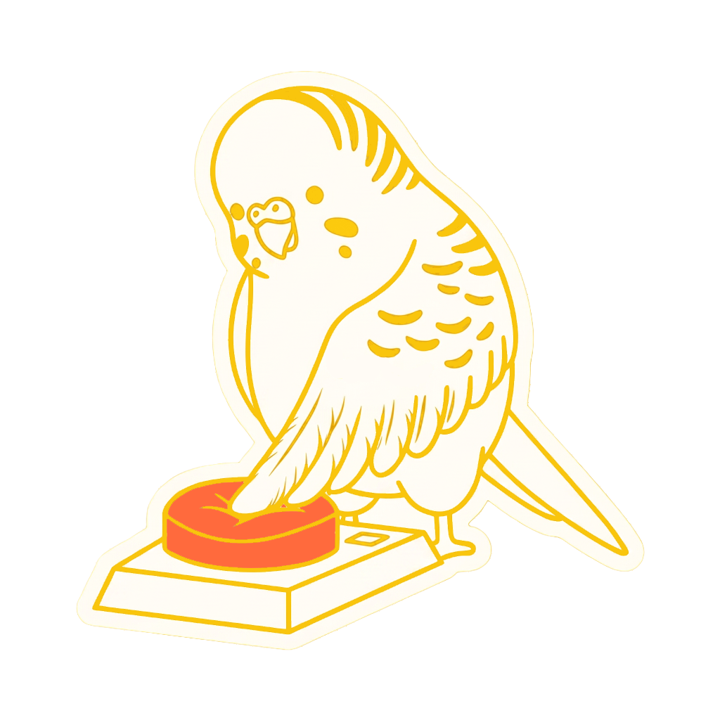A Panicbudgie member pressing the panic button